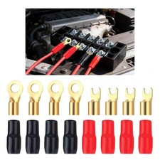 8PCS 4 Gauge Wire Connectors Fork  Round,Speaker Wire Connectors Strip Crimp Ba
