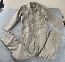 Vintage Style Mens M Jumpsuit Leisure Mod Disco Garage Snap / Zip Up Beige NWOT