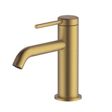 Hoxton Basin Mixer Tap Mono Brushed Brass Finish Lever by Britton Bathrooms