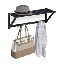Wandgarderobe Garderobenleiste Hakenregal Wandablage 5 Haken schwarz modern