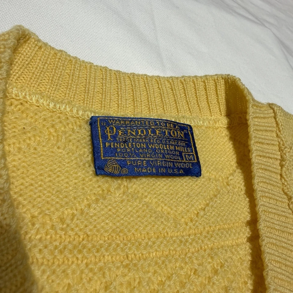 Pendleton Pure Virgin Wool Sweater Vest Medium Yellow - Image 2 of 4