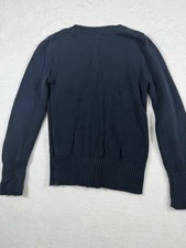 Cat Jack Girls Button Black Cardigan SizeS 6/6X Crew Neck Sweater
