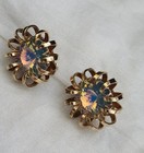 SARA COVENTRY CLIP EARRINGS W, AB BLUE CRYSTAL STONES SET IN GOLDTONE — photo 2
