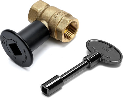 3/4'' Gas Key Valve Kit for Fire Pits & Fireplaces - Flat Black Flange & Key
