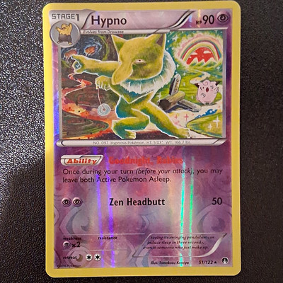 Hypno 51/122 Breakpoint Reverse Holo Rare Psychic Pokemon TCG ENG HP 90