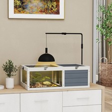 Outdoor Reptile Enclosure Turtle Cage with Adjustable Heat Lamp Support