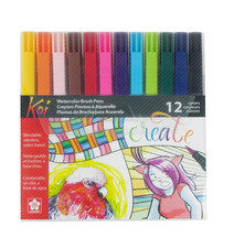 Sakura XBR-12SA Koi Watercolor Coloring Brush Pen Set, 12 Count