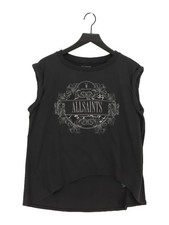 Image of AllSaints Women's T-Shirt XS Black 100% Cotton Basic New with tags