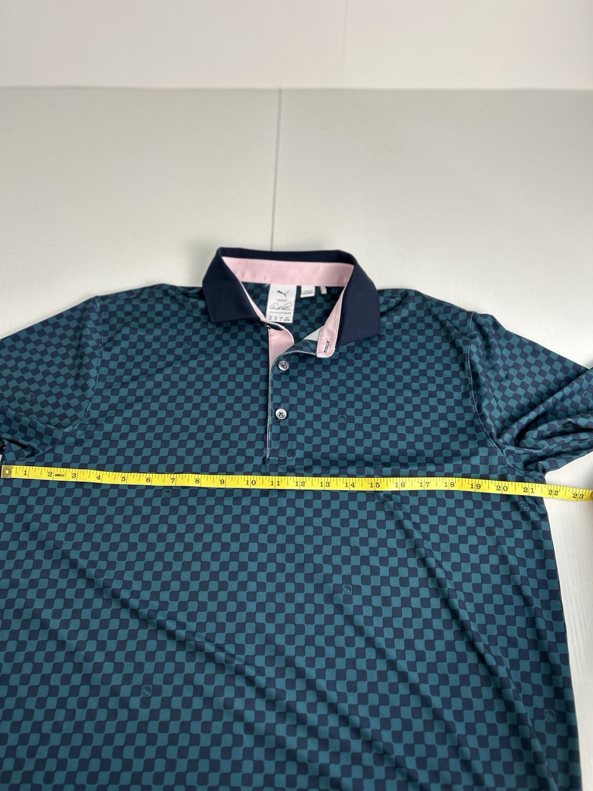MEN'S PUMA ARNOLD PALMER CHECKERED POLO, SIZE: M, COLOR: BLUE/GREEN GOLF PREPPY thumbnail 10