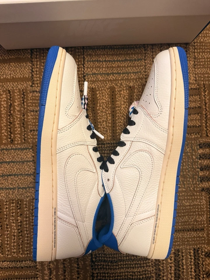 Size 12 - Fragment Design x Travis Scott x Air Jordan 1 Retro OG SP Low Sail... - Image 4 of 4