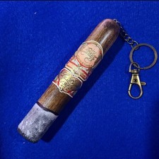 Handmade Custom Wooden Cigar Keychain Ornament - MY FATHER - LE BIJOU 1922