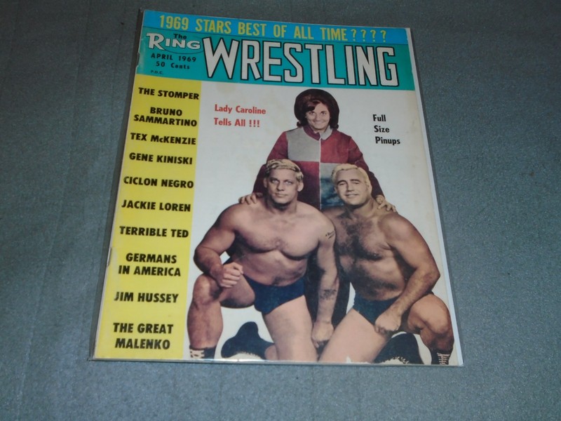 The Ring Wrestling April 1969 Lady Caroline Pinups Bruno Stomper Germans Malenko