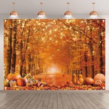 Swepuck 7x5ft Fall Photography Backdrop Autumn Maple Leaves Pumpkin Friendsgi...
