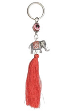 Elephant Red Rhinestone Key Chain with Tassel...