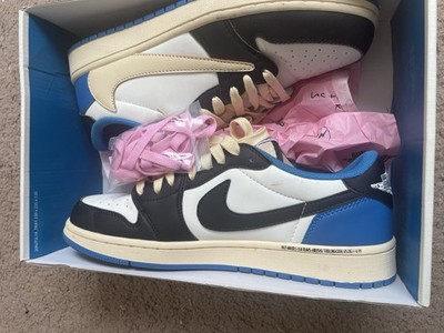 Nike Air Jordan 1 Low Travis Scott Fragment DM7866-140 Black White Blue Beige