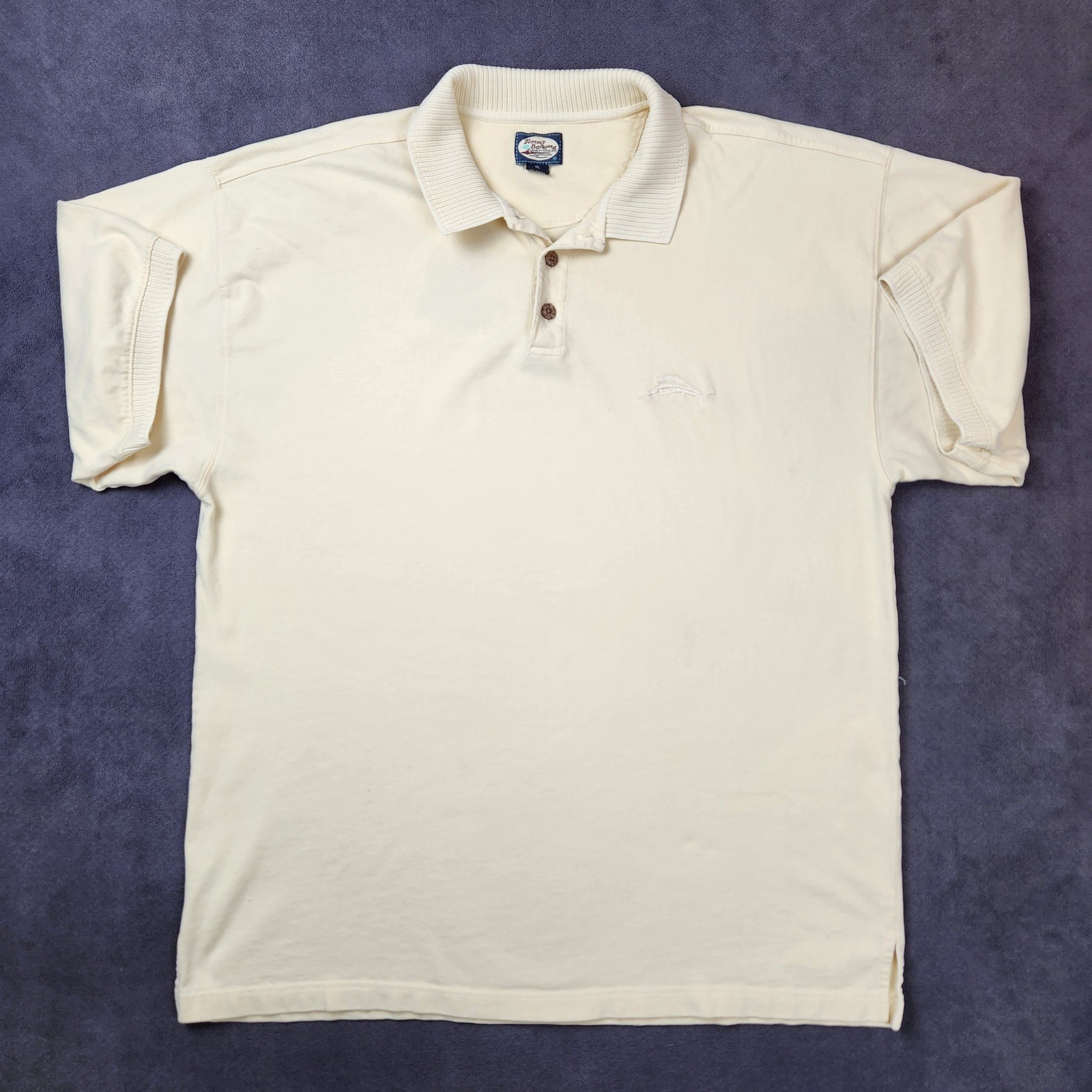 Vintage Tommy Bahama Polo Shirt Mens XL Yellow Short Sleeve Cotton Casual