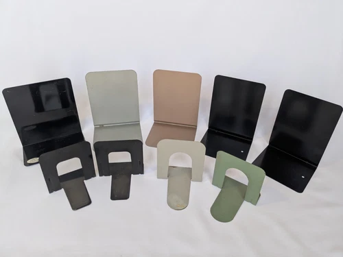 9 pcs & 3 sets Metal Bookends Vintage MCM Library Industrial MIS-MATCHED