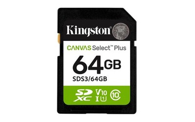 64GB Canvas Select Plus SD Card Up to 100MB/s Class 10, UHS-I, U1, V10 SDS3/64GB