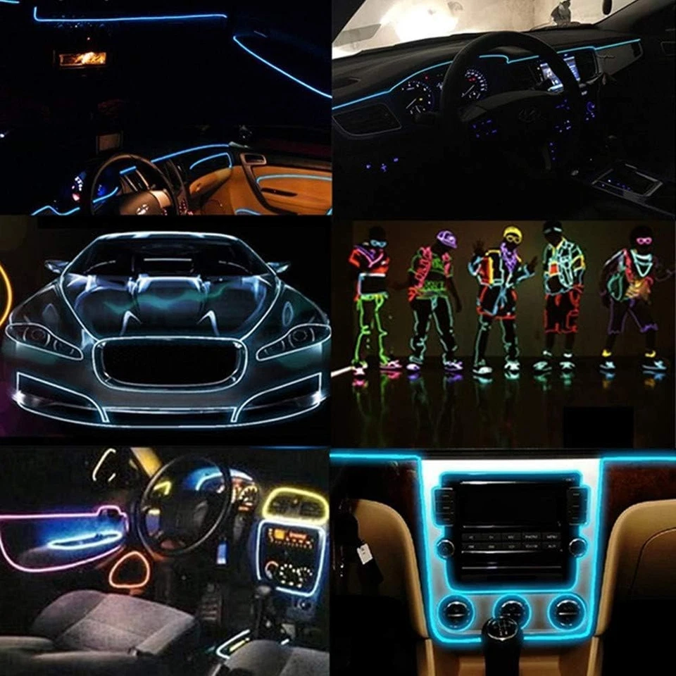 El Fili, 5 X 1 M Luci Al Neon Glowing Strobing Dance Party Costume Decor Light F - Immagine 4 di 4