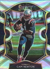Cam Newton 2020 Panini Select Silver Prizm Card