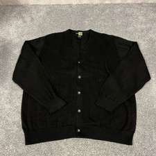 Vintage Arnold Palmer Cardigan Sweater Size XL Ribbed Button-Up Black Golf