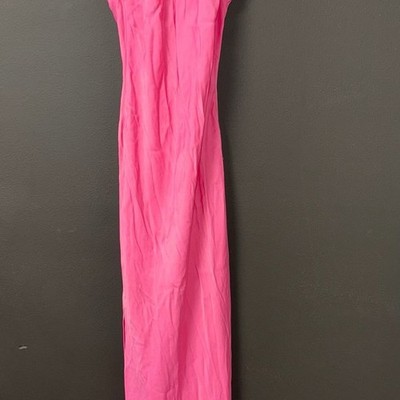 MESHKI Claire Satin Drape Back Maxi Dress Pink Size XS | eBay