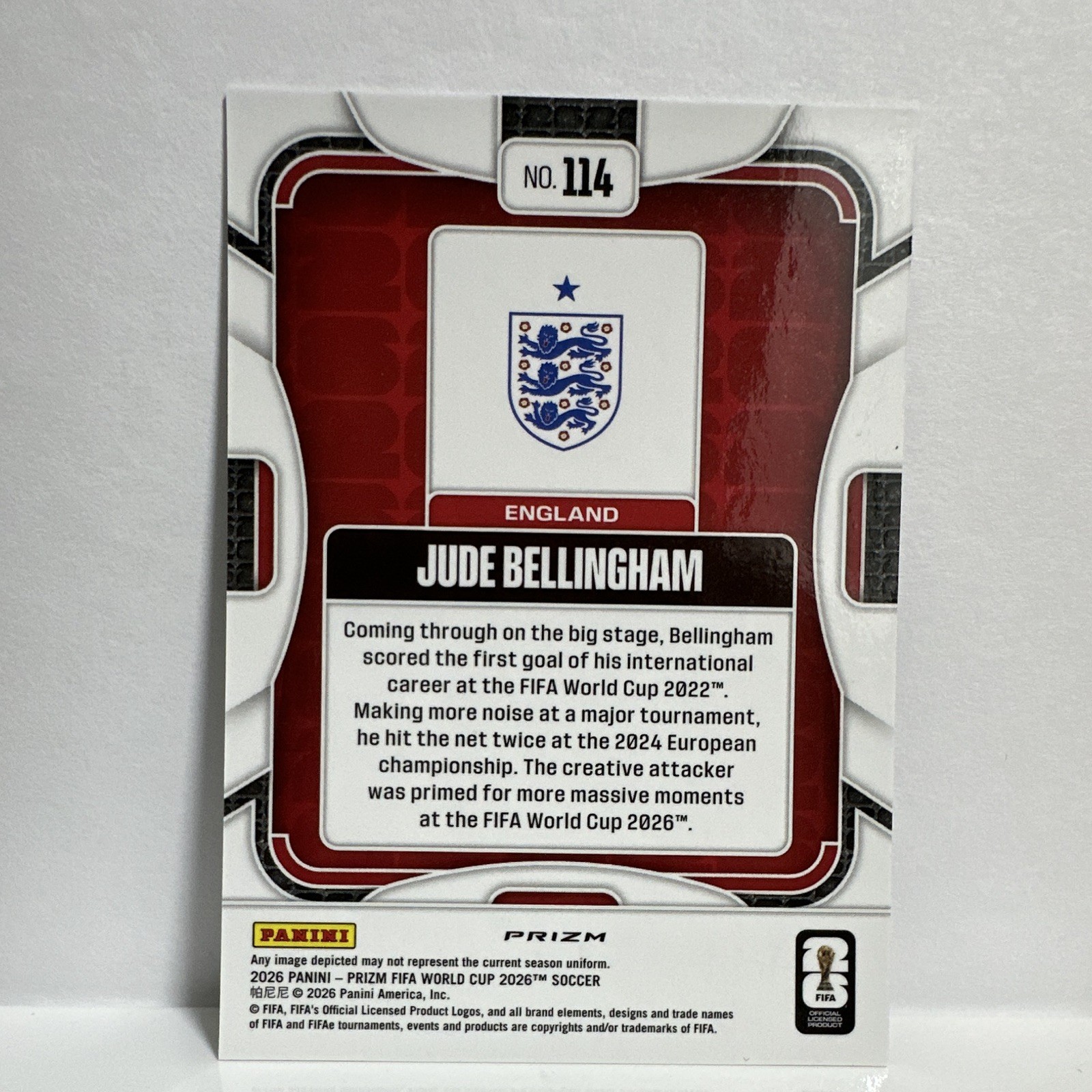 2026 Panini Prizm World Cup JUDE BELLINGHAM #114 Celestial Lattice / Wave SP view 2