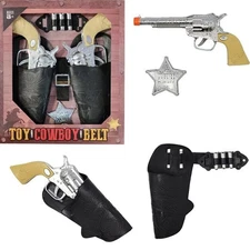 The Dreidel Company Kids Cowboy Toy Gun Holster & Belt 9 Piece Set. 2 Toy Pis...
