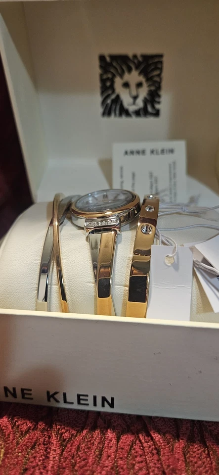Anne Klein Watch Women 25mm Silver Rose Gold Tone Bracelet Set  - Image 4 of 4