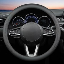 Leather Steering Wheel Cover for Dodge Ram 1500 2500 3500, 15.5-16 For Ram