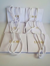 Lot of 6 Small DIOR Classic White Textured Paper GIFT BAGS 5 "x 5.75" x 2"
