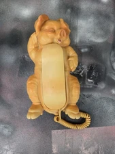 Vintage 80s Landline Pig Telephone Phone Telemania Sleeping Pig Snoring Ringer