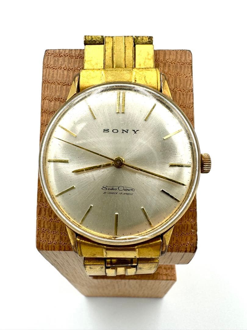 SEIKO CROWN 腕時計 GOLD 金 フェイス Sony Seiko Crown Diashock 19 Jewels Manual Wind Vintage Watch