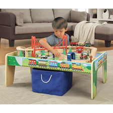 50 Piece Kids Wooden Train Set Play Table Brio Thomas Friends Compatible New