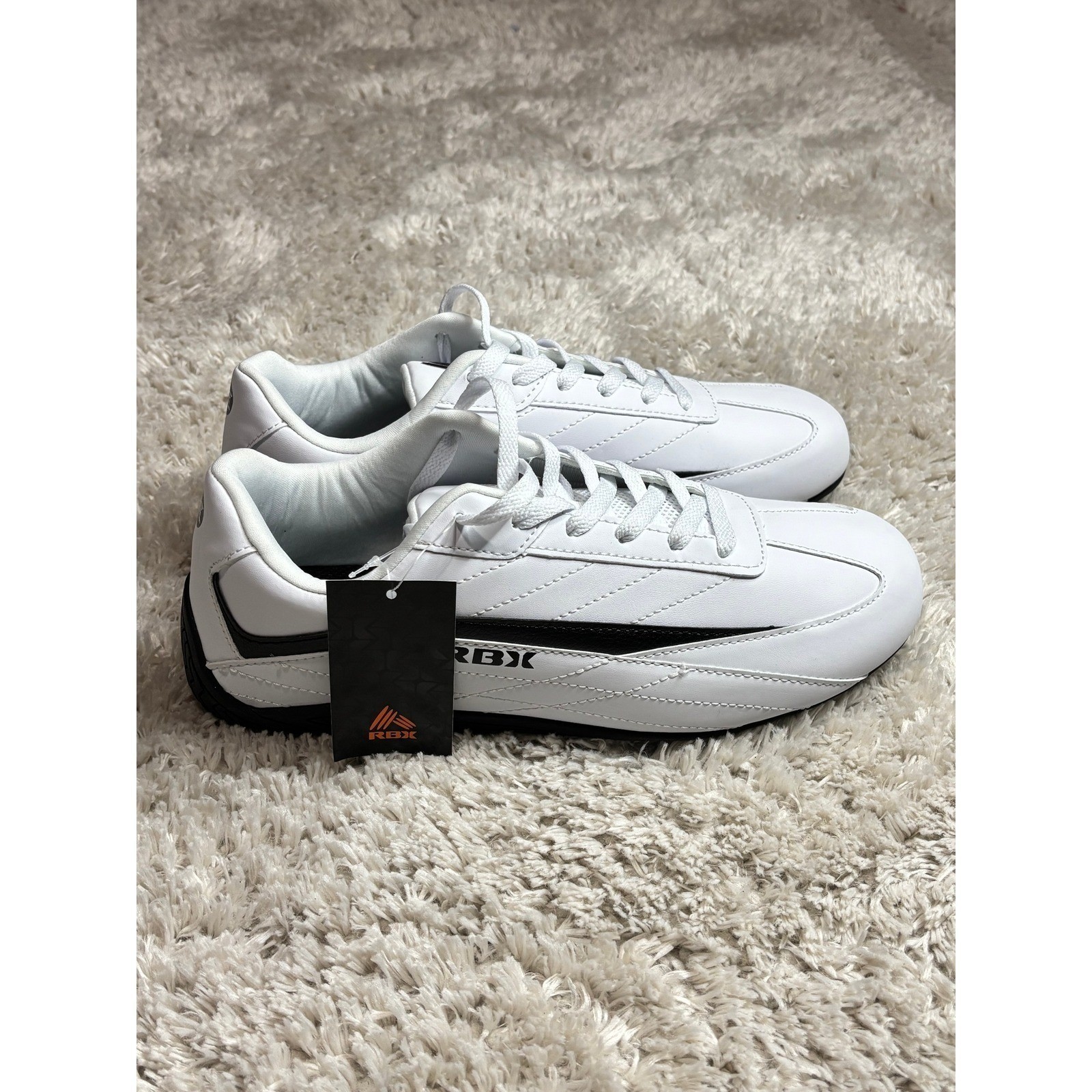 RBX Men's White Black Athletic Sneakers Lace Up Size 9.5 3