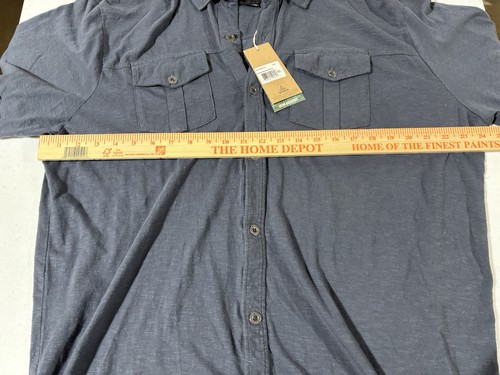 Prana Hayes Coal Organic Cotton Button Down Short Sleeve Tee XL NWT - Picture 6 of 7