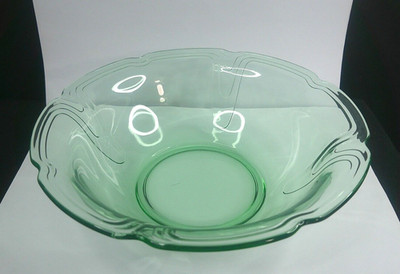 Puritan, Duncan & Miller, Green, Round, Serving Bowl, Glass, USA, c1920-30, ExCd