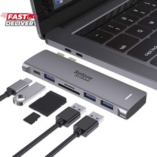 USB C Adapter for Macbook Pro/Air M1 M2 M3 2021 2020 2019 13" 15" 16", 6 in 1 US