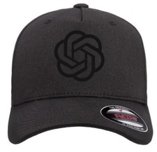 ChatGPT Logo Chat GPT OpenAI Hat Flexfit Baseball Cap Printed Emblem