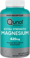Qunol Magnesium Glycinate Capsules 420mg, High Absorption, Extra Strength 