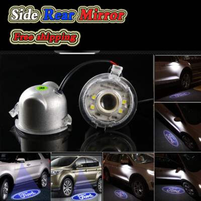 2x Ghost Shadow LEDS Side Rear View Mirror Puddle Lights For 2009-2018 Ford Flex