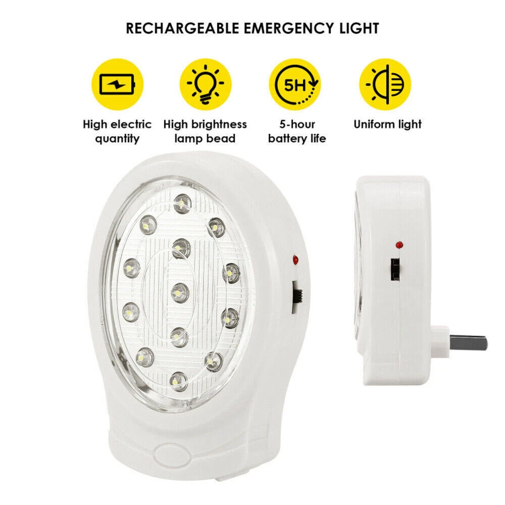 Rechargeable Home Emergency Light Automatic Power Failure Outage Lamp 13  LEDs