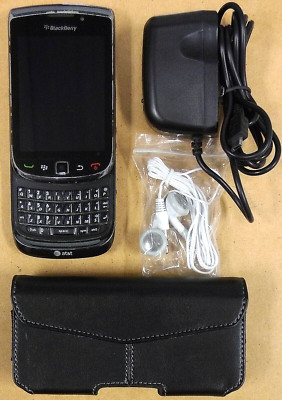 BlackBerry Torch 9800 - Black and Silver ( AT&T ) Rare Smartphone - Bundled
