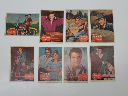 Lote de 8 tarjetas coleccionables 1956 de Elvis Presley Topps - Imagen 1 de 17