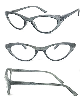 3 Pairs Women's Retro Cat Eye Reading Glasses With Rhinestones - Clear Lens, Spring Hinge, Lightweight