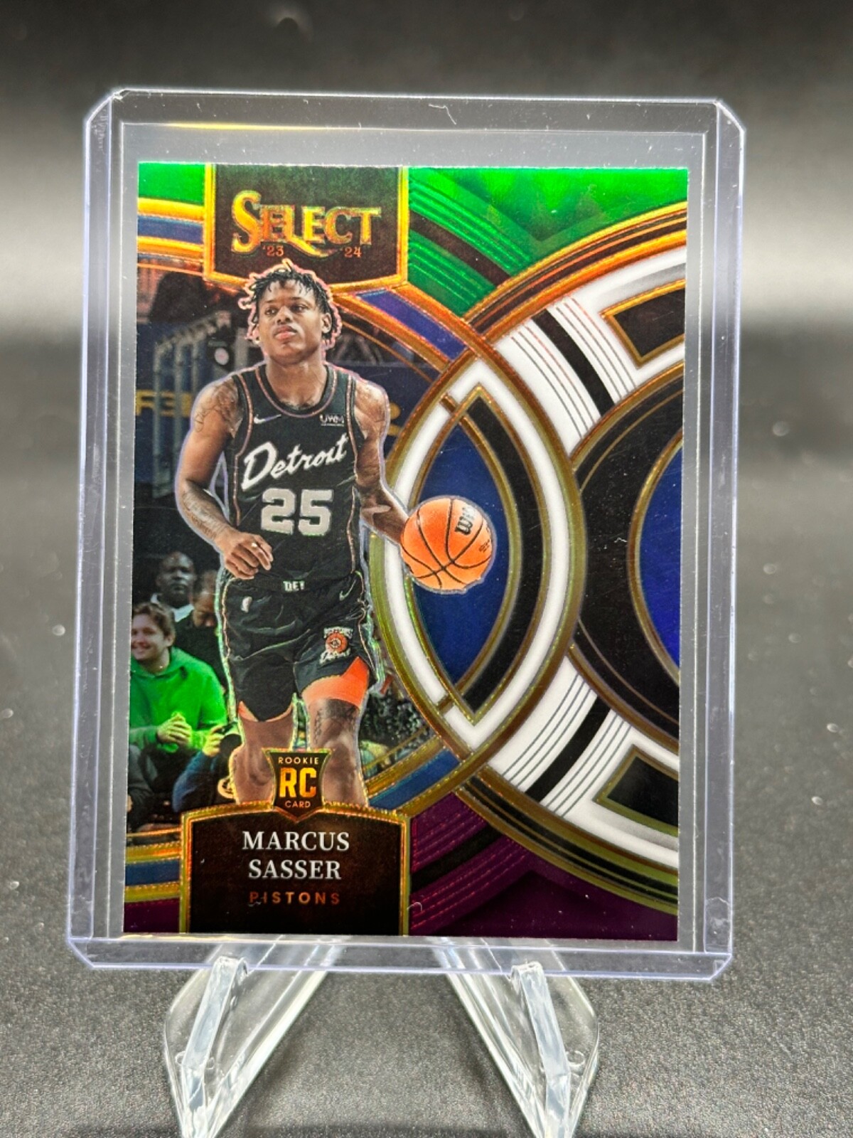 2023-24 Panini Select Marcus Sasser RC Premier Green White Purple Prizm Rookie