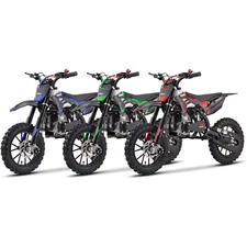 MotoTec Thunder 50cc 2-Stroke Kids Gas Dirt Bike Red Blue Green Mini Motorcycle