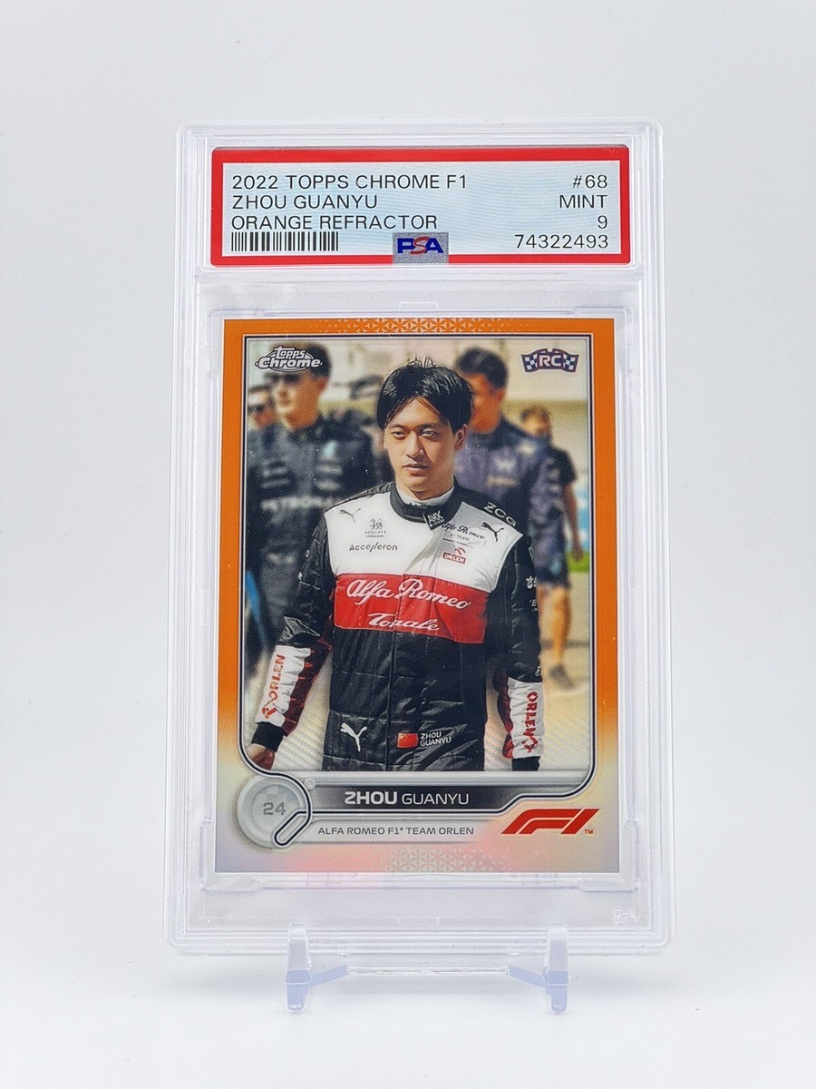 2022 Topps Chrome F1 Zhou Guanyu #68 orange Refractor /25 RC PSA 9