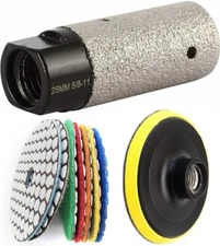 7" stone Granite Marble Polish Pad 1-3/8" ceramic Porcelain Finger Milling Bit