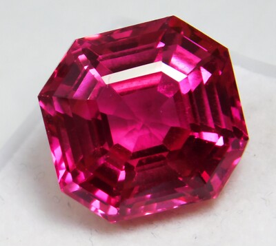 Certified BURMESE Ruby 21.30 Ct Natural Untreated FLAWLESS Radiant Cut Gemstone